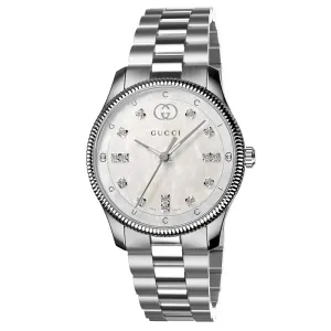 Gucci Ladies G-Timeless 29mm MOP Diamond Dot Dial Quartz Ladies Watch YA1265064