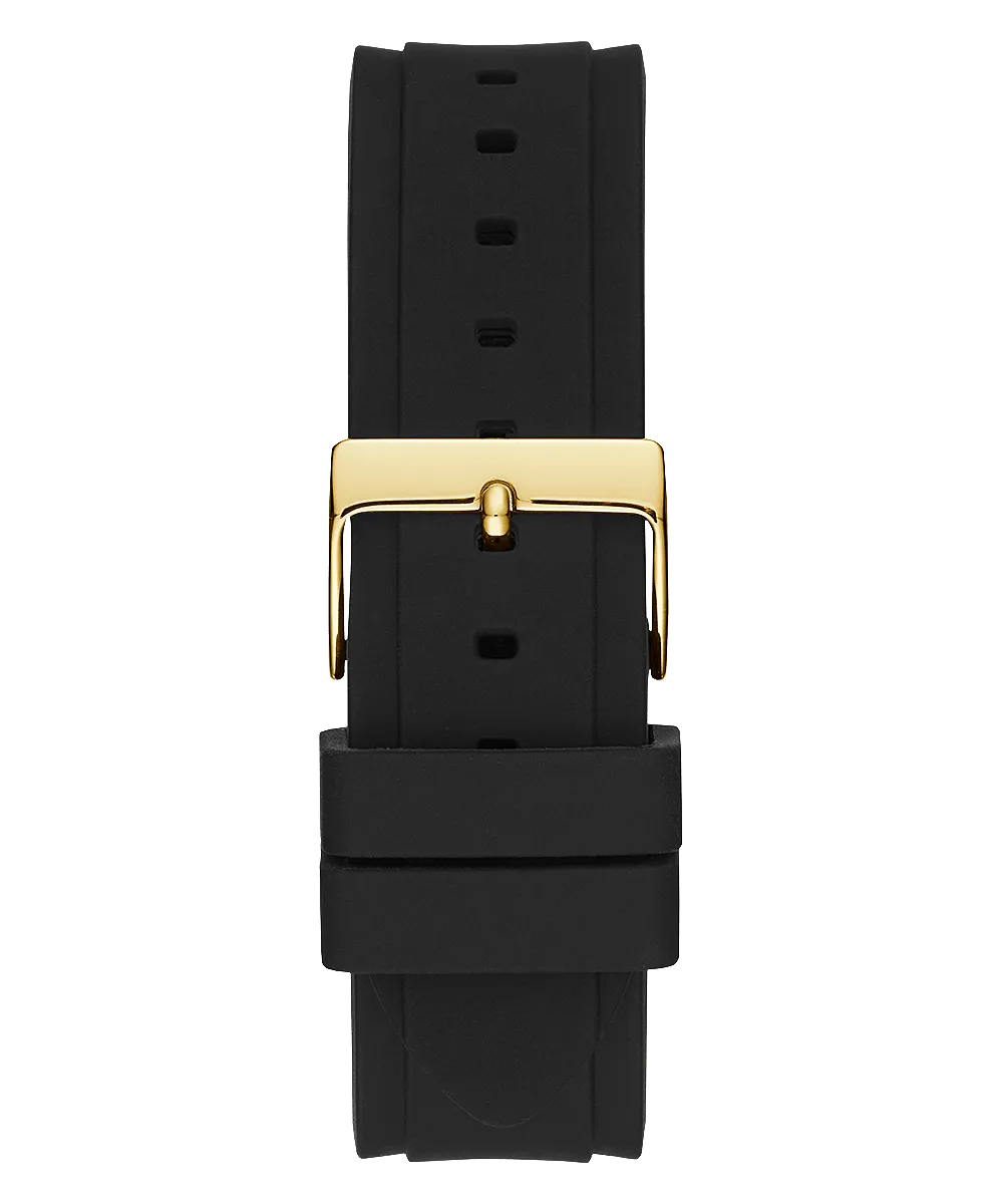 Guess Black Gold Tone Glitz Silicone Men's Watch U1257G1