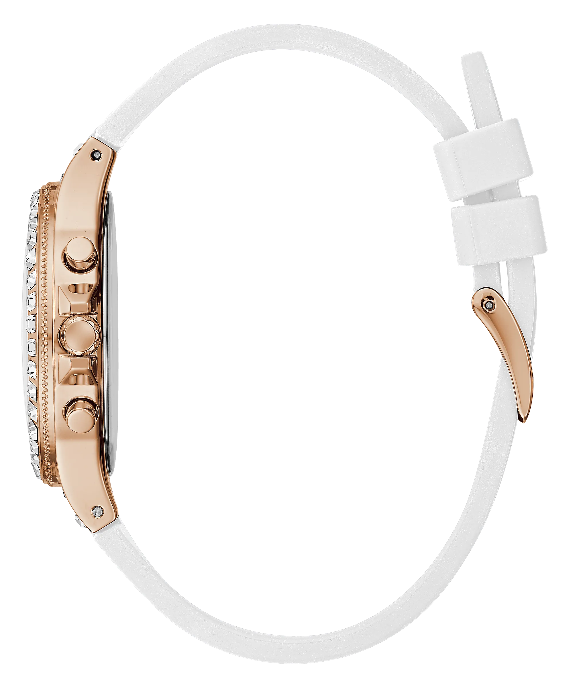 Guess Moonlight Rose Gold Silicone Strap Women's Watch GW0257L2