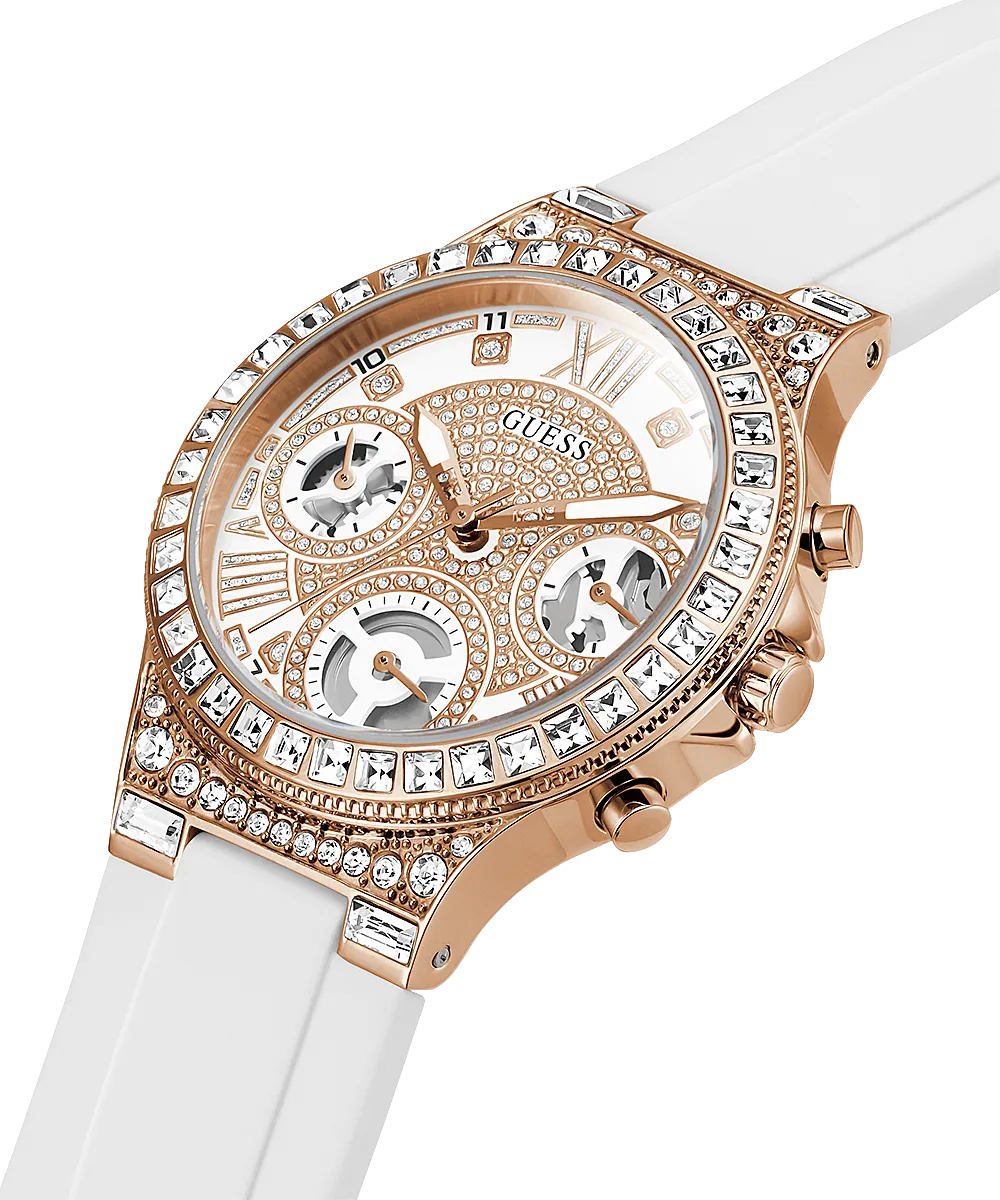 Guess Moonlight Rose Gold Silicone Strap Women's Watch GW0257L2
