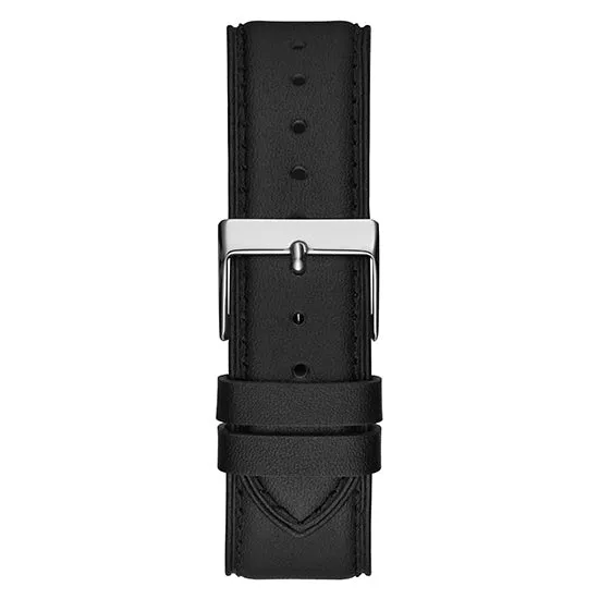 Guess Tailor Silver Case Leather Strap Men's Watch GW0389G1