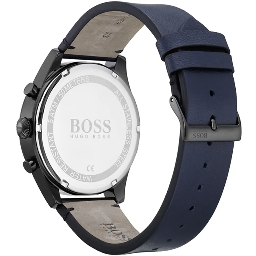 Hugo Boss Pioneer Blue Leather Strap Men's Watch 1513711