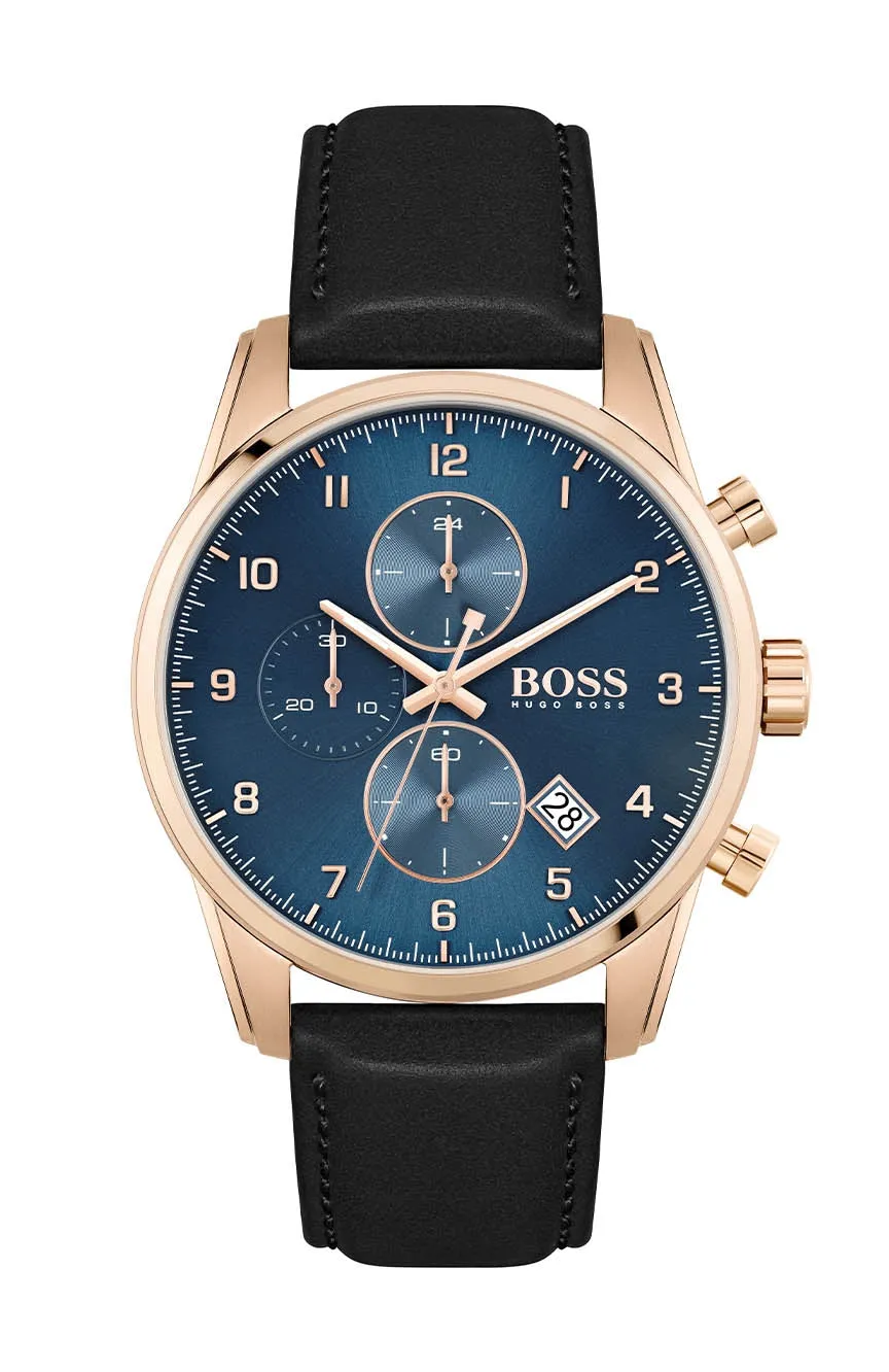 Hugo Boss Skymaster Blue Dial Leather Strap Men's Watch 1513783