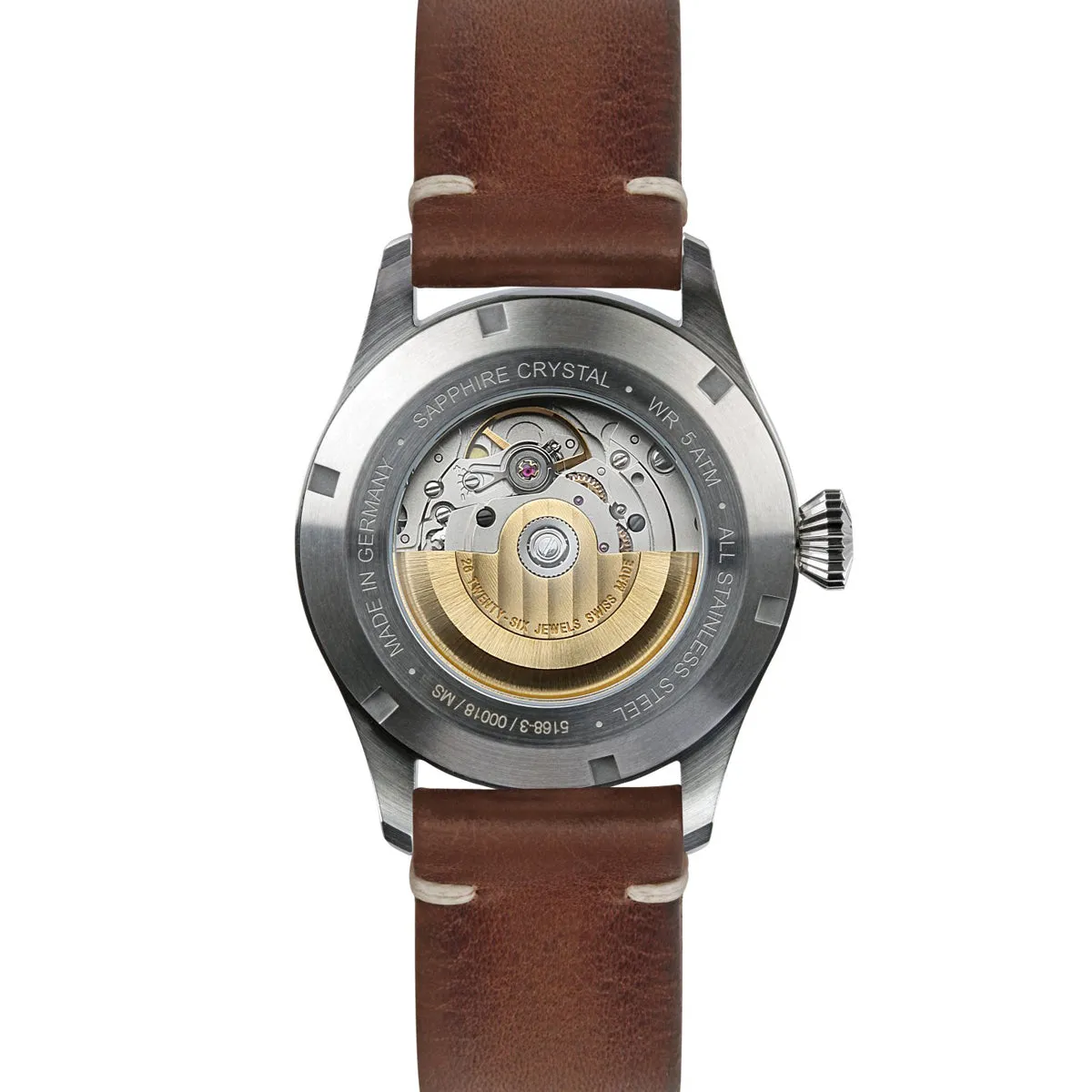 IRON ANNIE AUTOMATIC WATCH WITH DATE AND LEATHER STRAP 5156-5