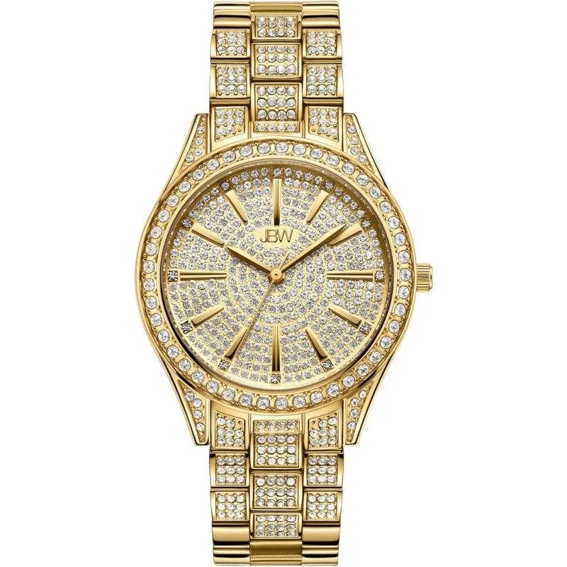 JBW Cristal 34 0.12 ctw Diamond 18k Gold-Plated Stainless-Steel Women's Watch - J6383A