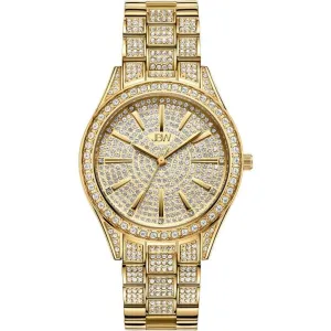 JBW Cristal 34 0.12 ctw Diamond 18k Gold-Plated Stainless-Steel Women's Watch - J6383A