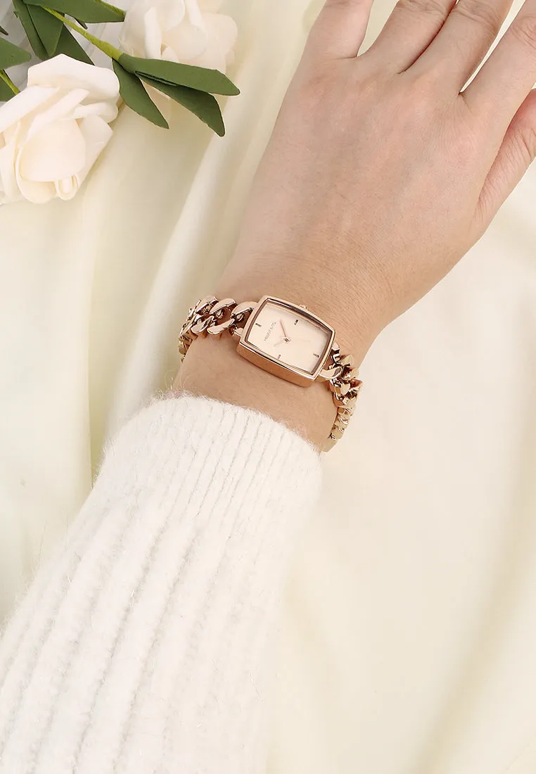 Kayla Rose Gold Stainless Steel Analog Watch (Salmon)