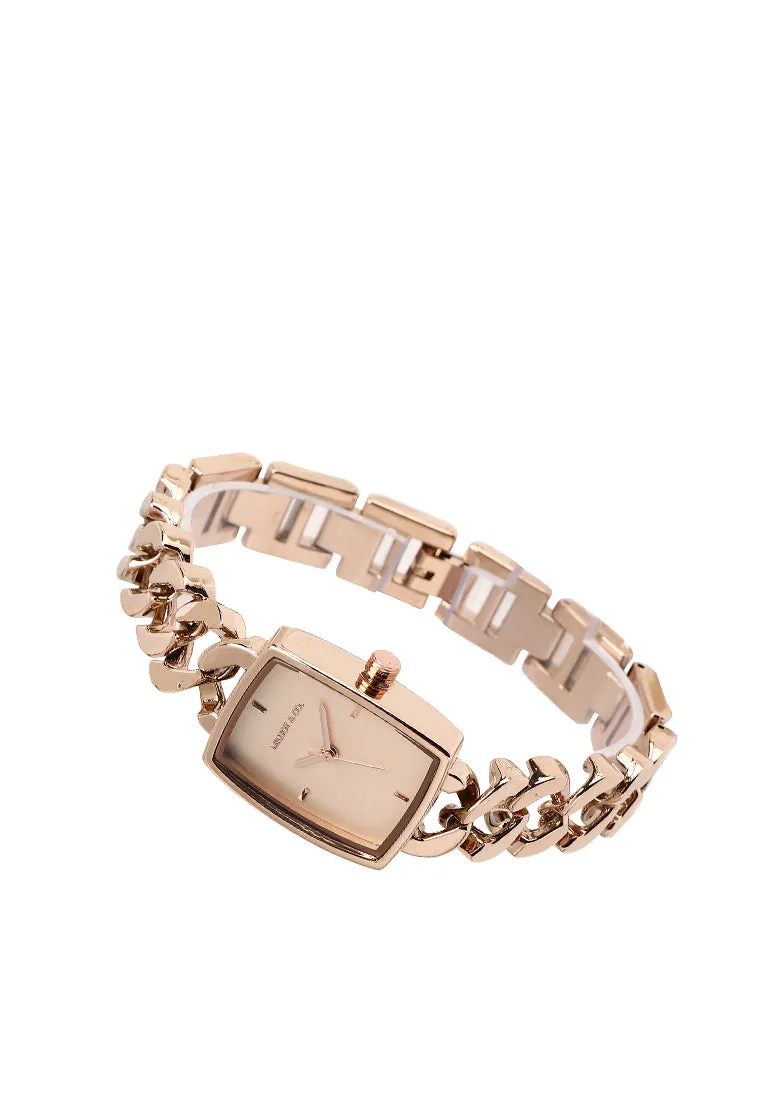 Kayla Rose Gold Stainless Steel Analog Watch (Salmon)