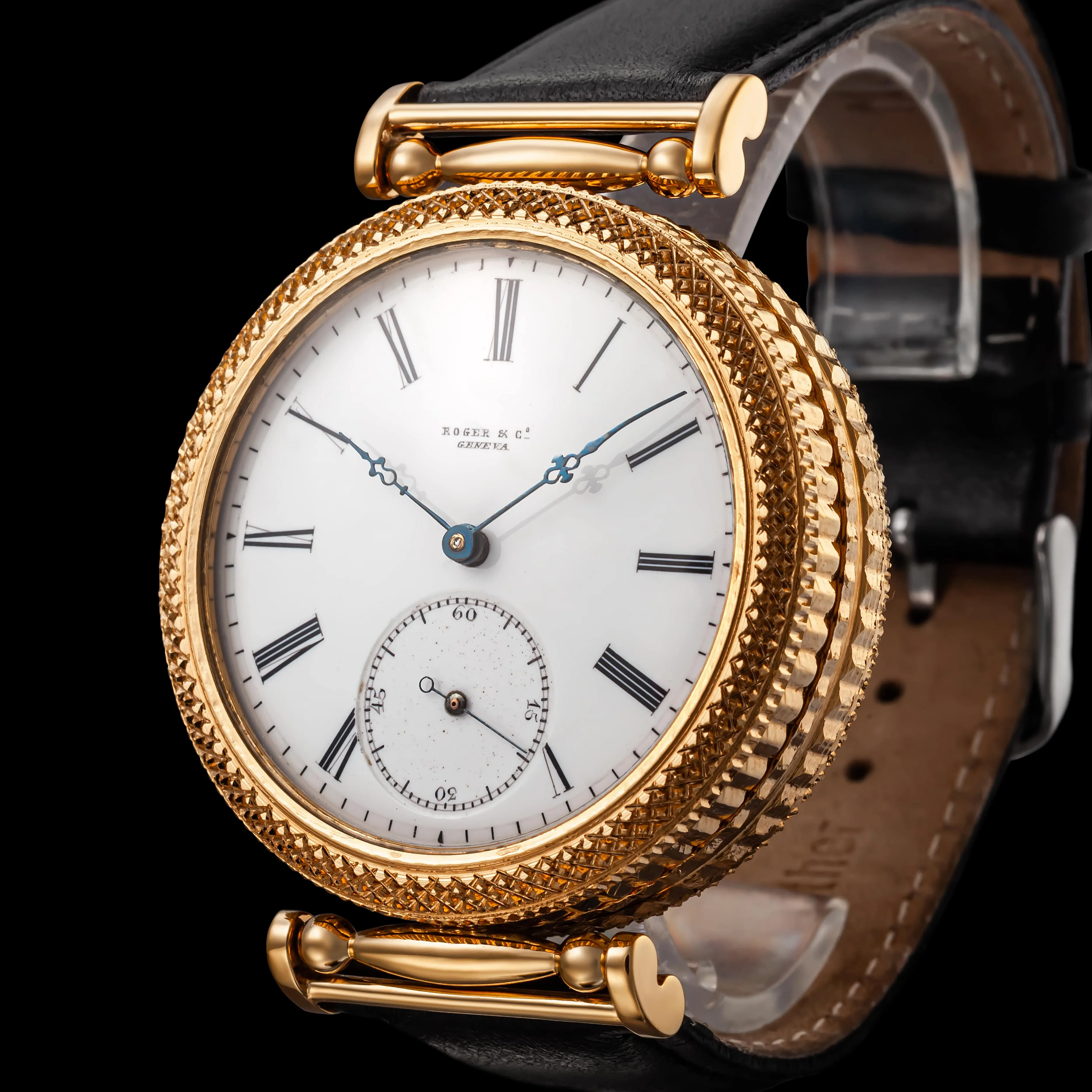 KEY WIND Men's Wristwatch Vintage ROGER & Co., GENEVA Mechanical Movement