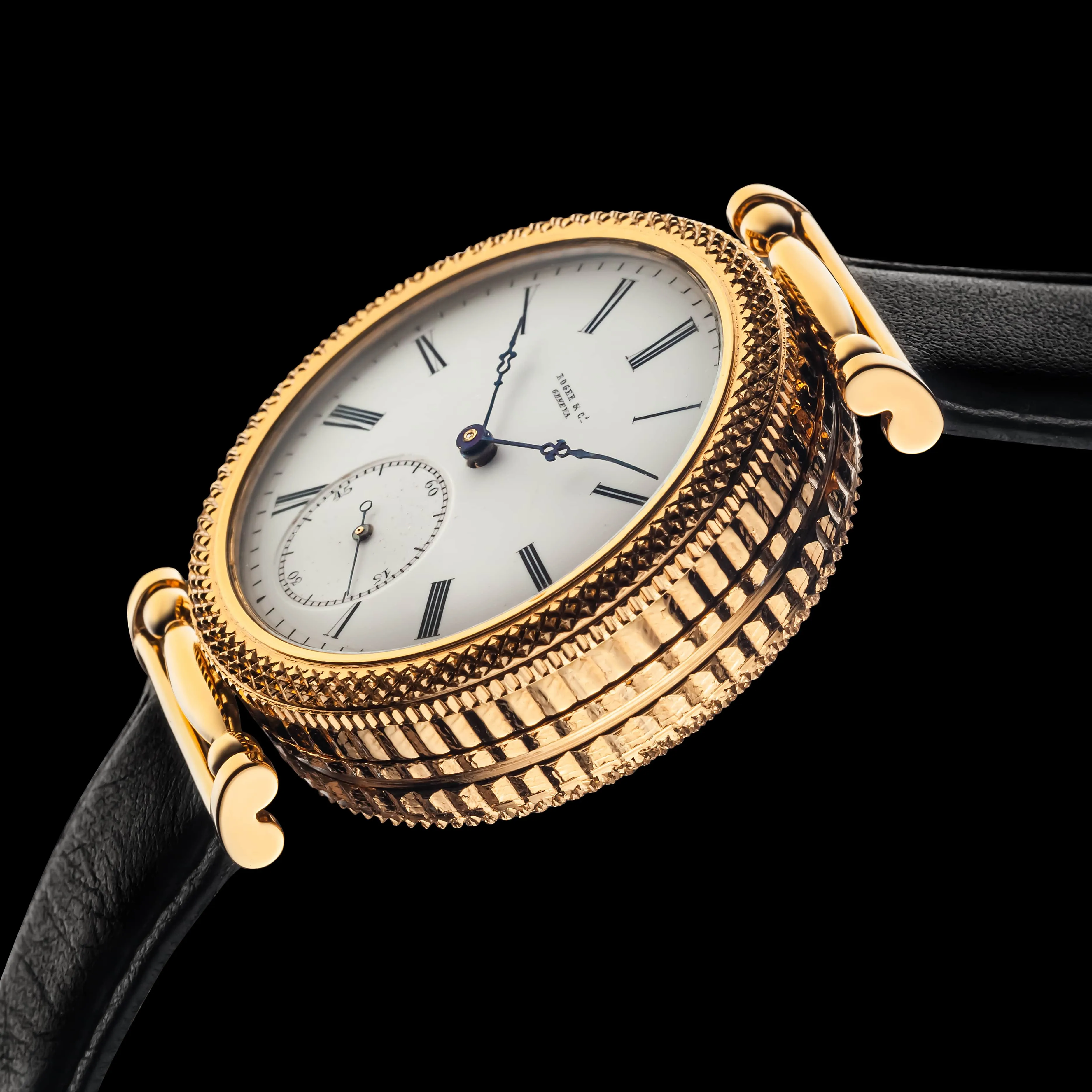 KEY WIND Men's Wristwatch Vintage ROGER & Co., GENEVA Mechanical Movement