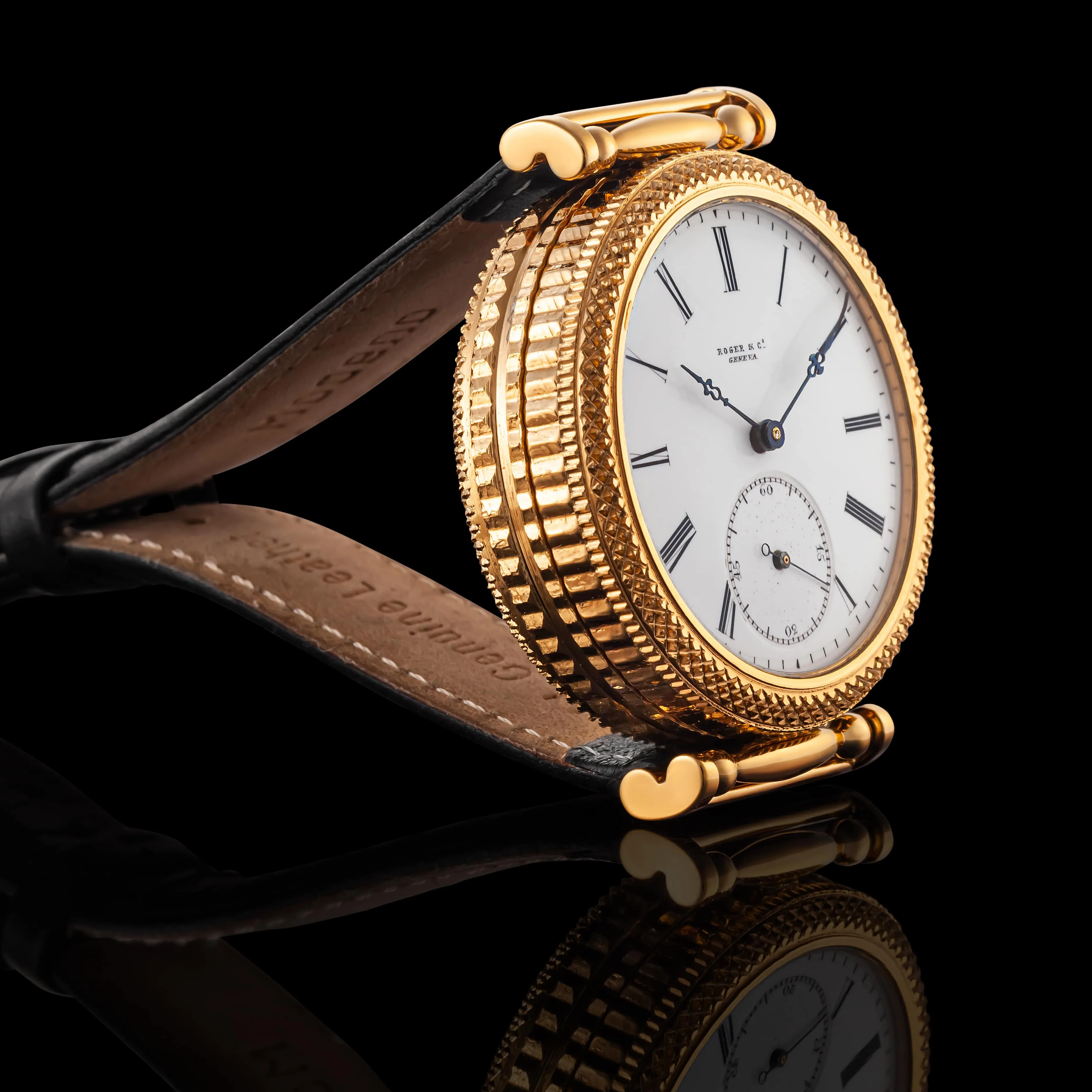 KEY WIND Men's Wristwatch Vintage ROGER & Co., GENEVA Mechanical Movement