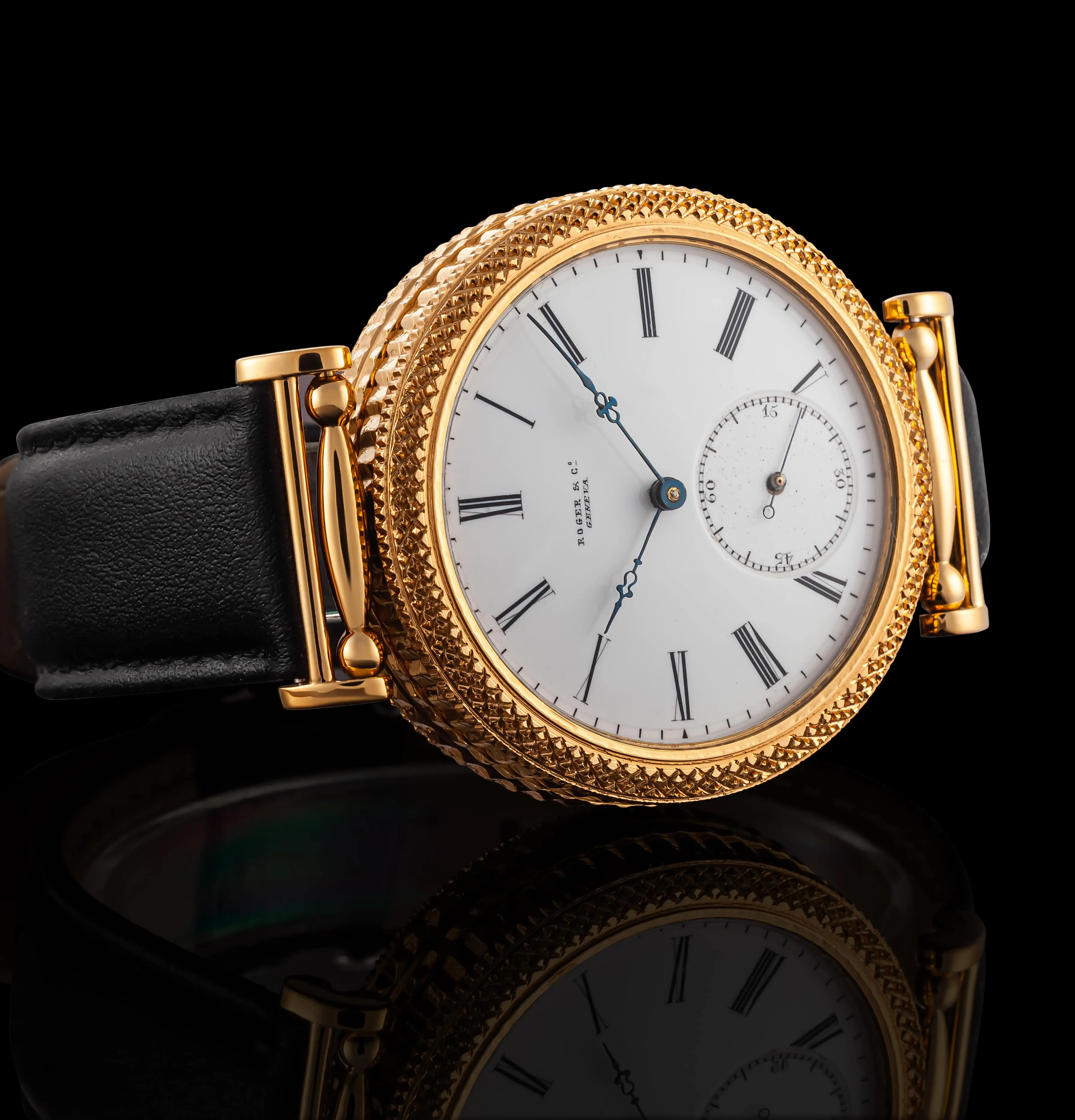 KEY WIND Men's Wristwatch Vintage ROGER & Co., GENEVA Mechanical Movement