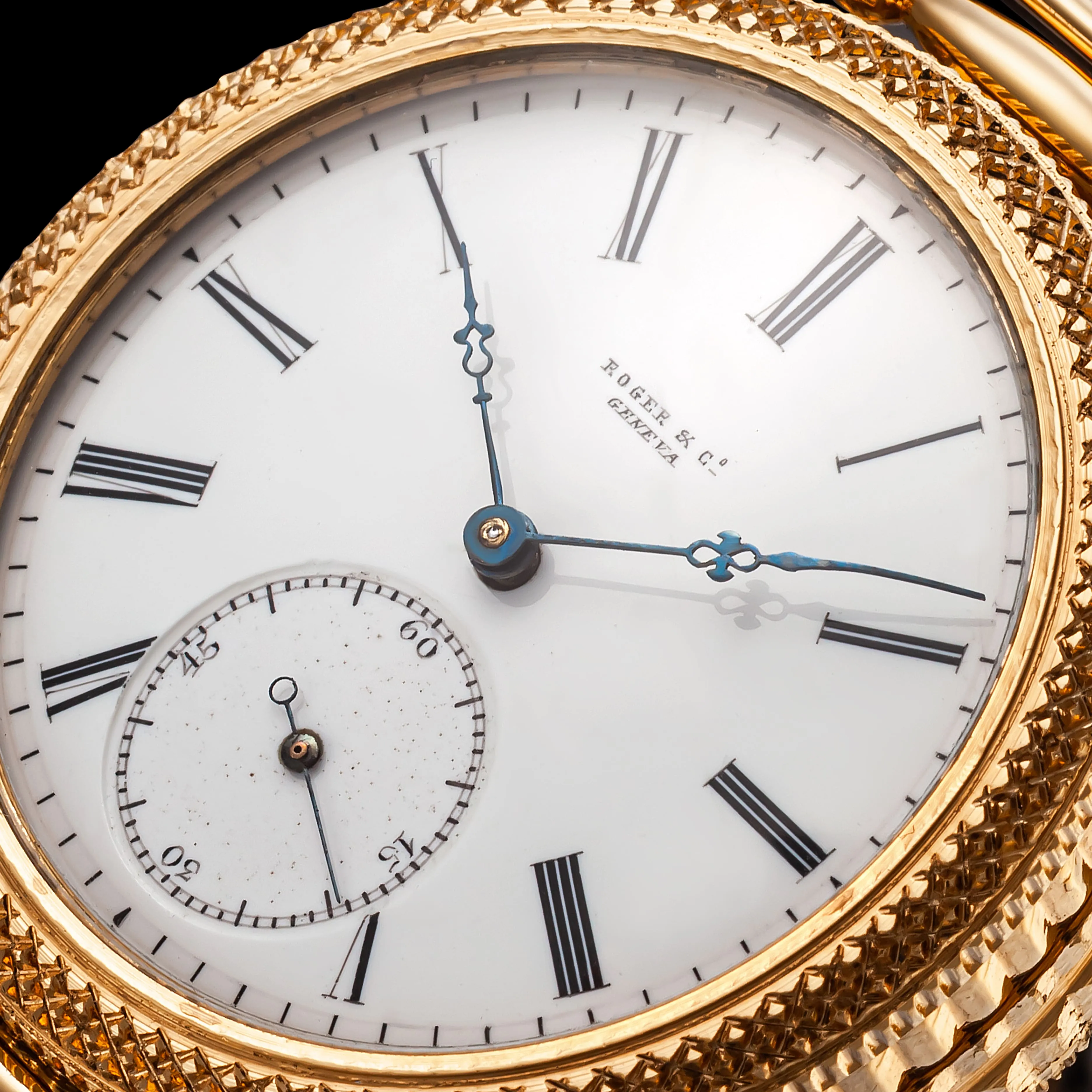 KEY WIND Men's Wristwatch Vintage ROGER & Co., GENEVA Mechanical Movement