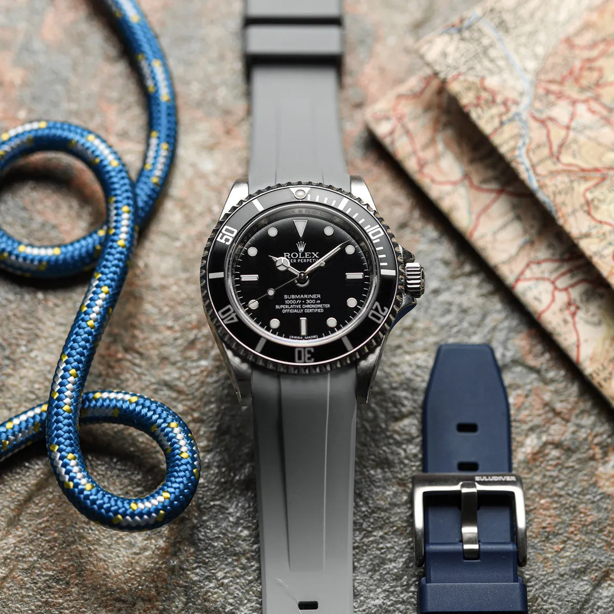 Kingsand ZULUDIVER Rubber Watch Strap - Abyss Black