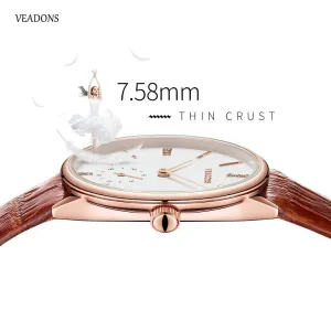Ladies Watches 2016 Top Brand Luxury Female Women Girl Casual Dress Ultra Thin Wrist Watch Simple Rose Gold Dial Clock 30m Diver