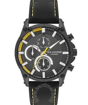 Lee Cooper  Multi Function Men's Watch Black Dial, Black Leather Strap, LC07531.361