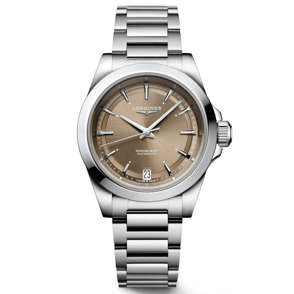 Longines Conquest 34mm Brown Dial Automatic Ladies Watch L3.430.4.62.6