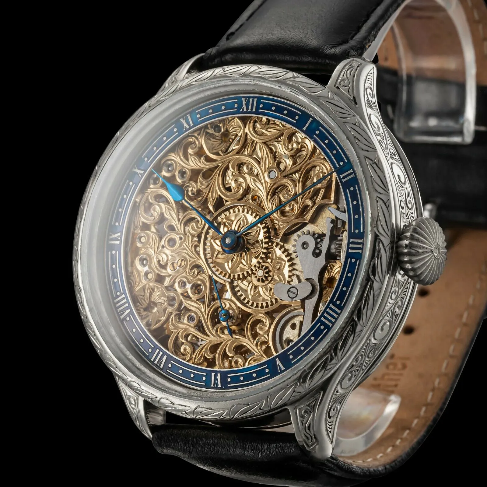 L'ÉTOILE Men's Artisan Skeletonized Wristwatch 1914 Vintage Mechanical Movement