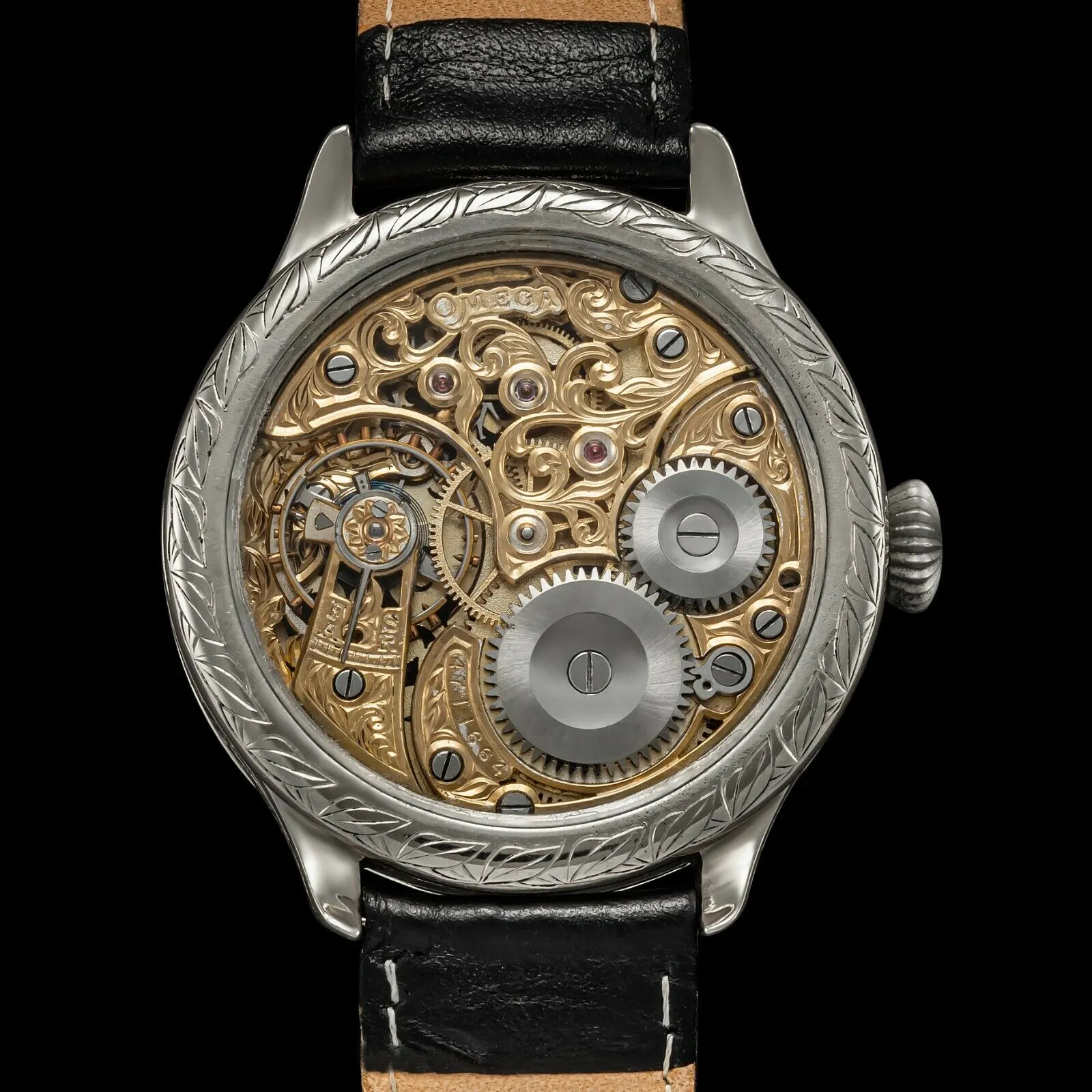 L'ÉTOILE Men's Artisan Skeletonized Wristwatch 1914 Vintage Mechanical Movement