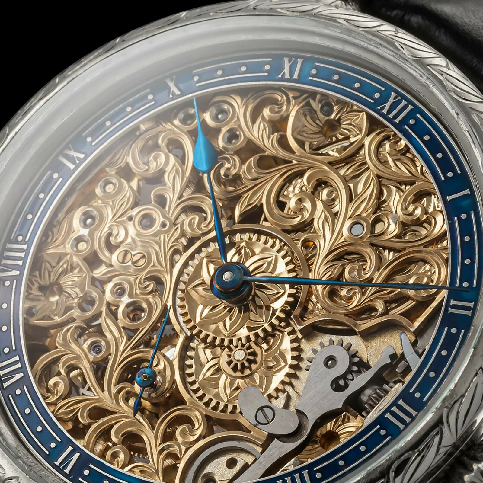 L'ÉTOILE Men's Artisan Skeletonized Wristwatch 1914 Vintage Mechanical Movement