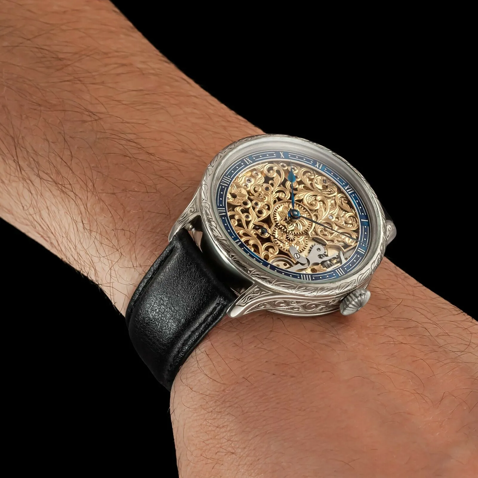 L'ÉTOILE Men's Artisan Skeletonized Wristwatch 1914 Vintage Mechanical Movement