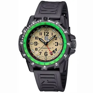 Luminox Mens Cream Dial Black Band Silicone Quartz Watch - XL.3321