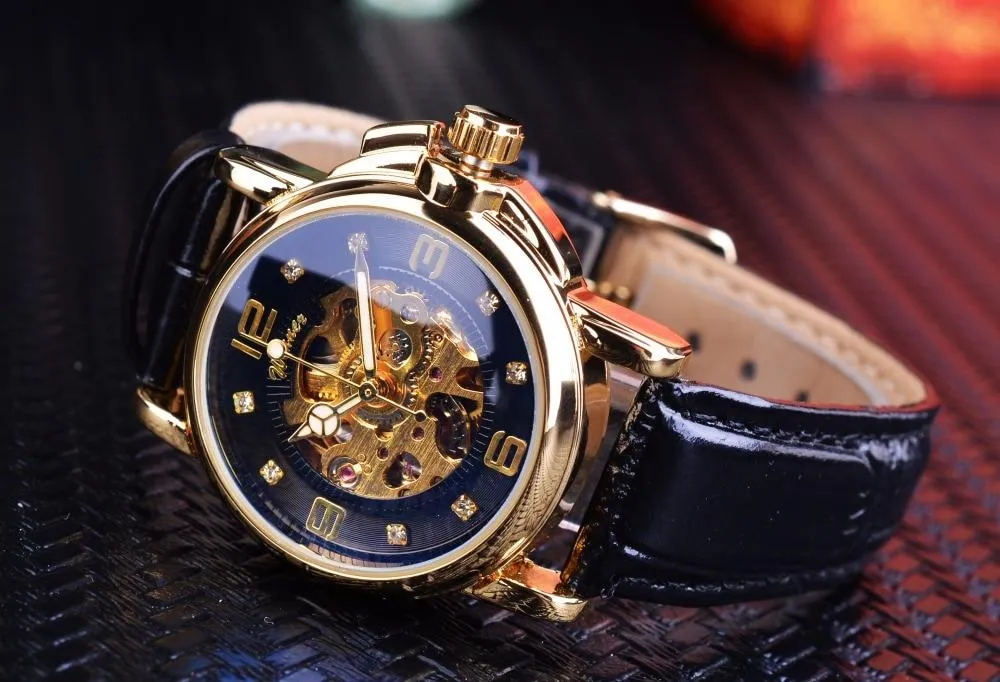 Luxury Ladies Diamond Display White Skeleton Transparent Case Watches