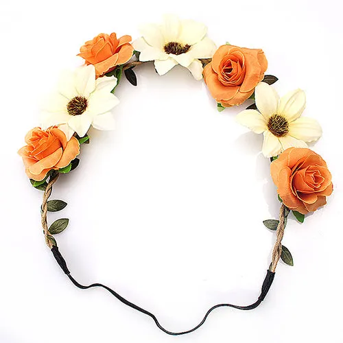 M MISM Women Charm Flower Tiara Wedding Floral Headband Hair Accessories Bridal Garland Princess Wreath Girls Crown Headdress