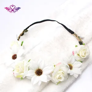M MISM Women Charm Flower Tiara Wedding Floral Headband Hair Accessories Bridal Garland Princess Wreath Girls Crown Headdress
