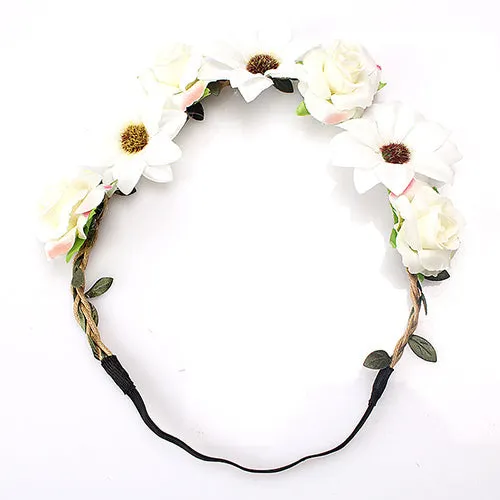 M MISM Women Charm Flower Tiara Wedding Floral Headband Hair Accessories Bridal Garland Princess Wreath Girls Crown Headdress
