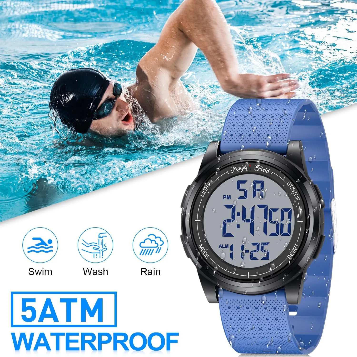 ManChDa Digital Watch for Men Women Watches Silicone Sport Watch Waterproof