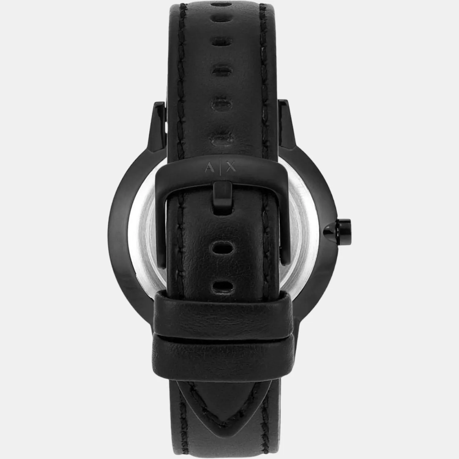 Men's Black Leather Chronograph Watch AX2719
