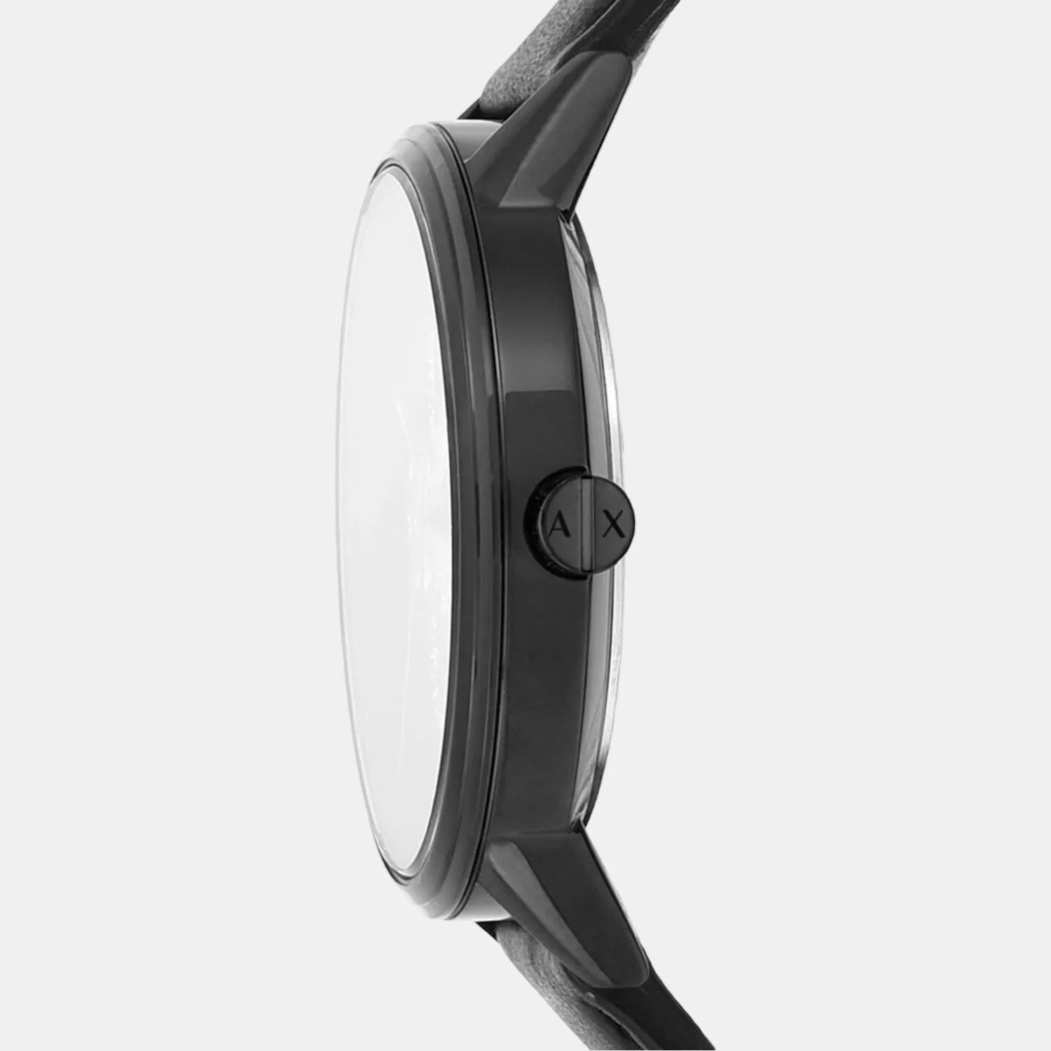 Men's Black Leather Chronograph Watch AX2719