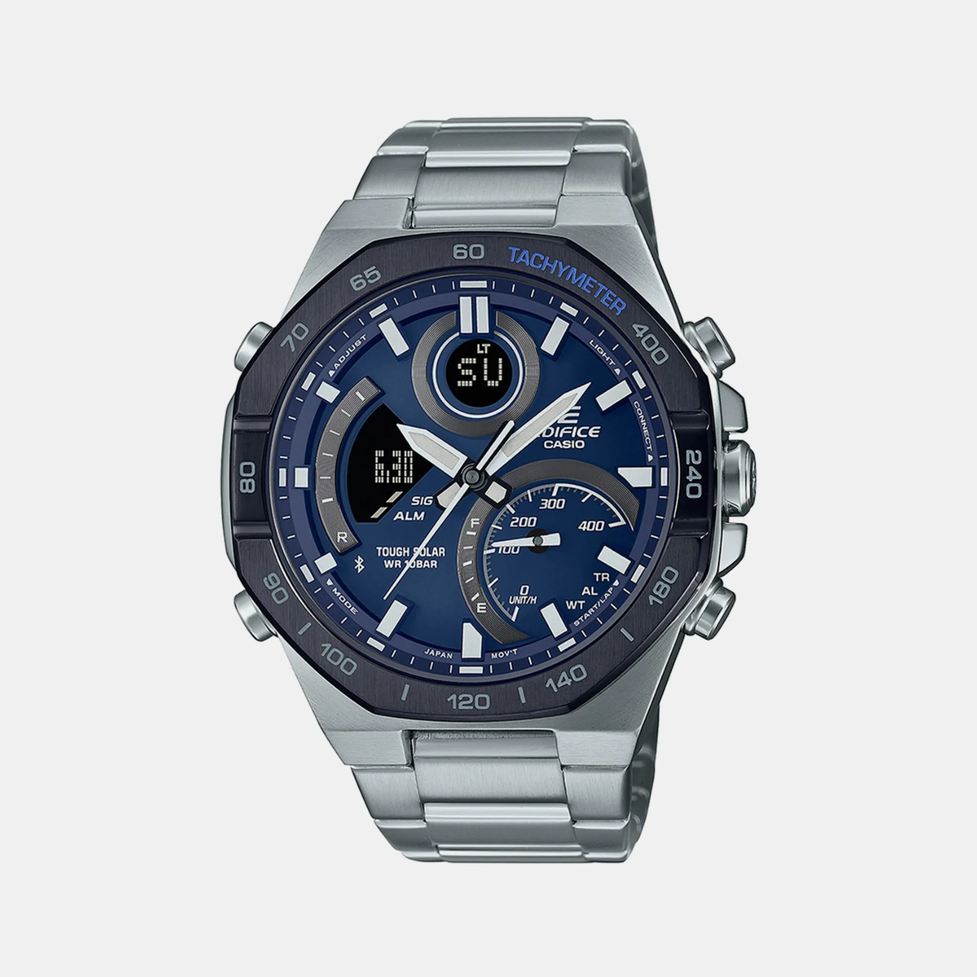 Men's Blue Analog-Digital Stainless Steel Watch EX555
