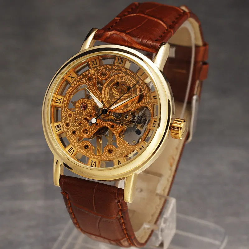 Men's Skeleton Vintage Dress Watches  - Hand Wind