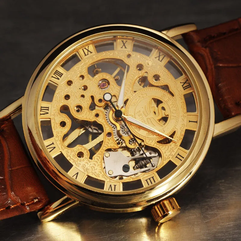 Men's Skeleton Vintage Dress Watches  - Hand Wind