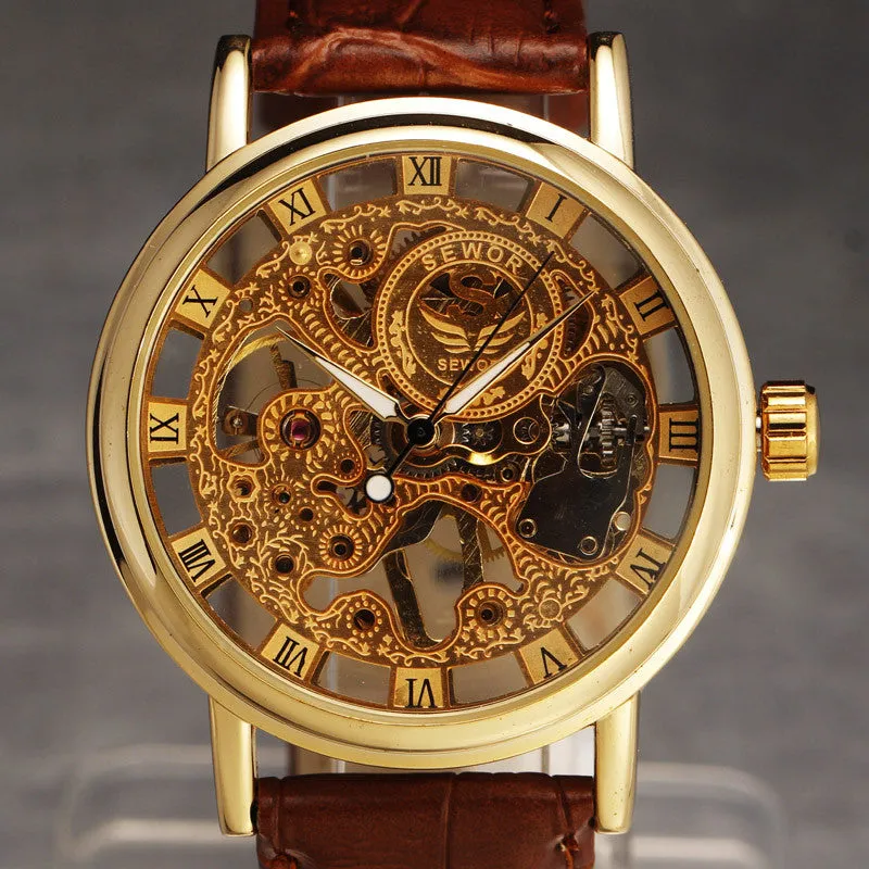 Men's Skeleton Vintage Dress Watches  - Hand Wind