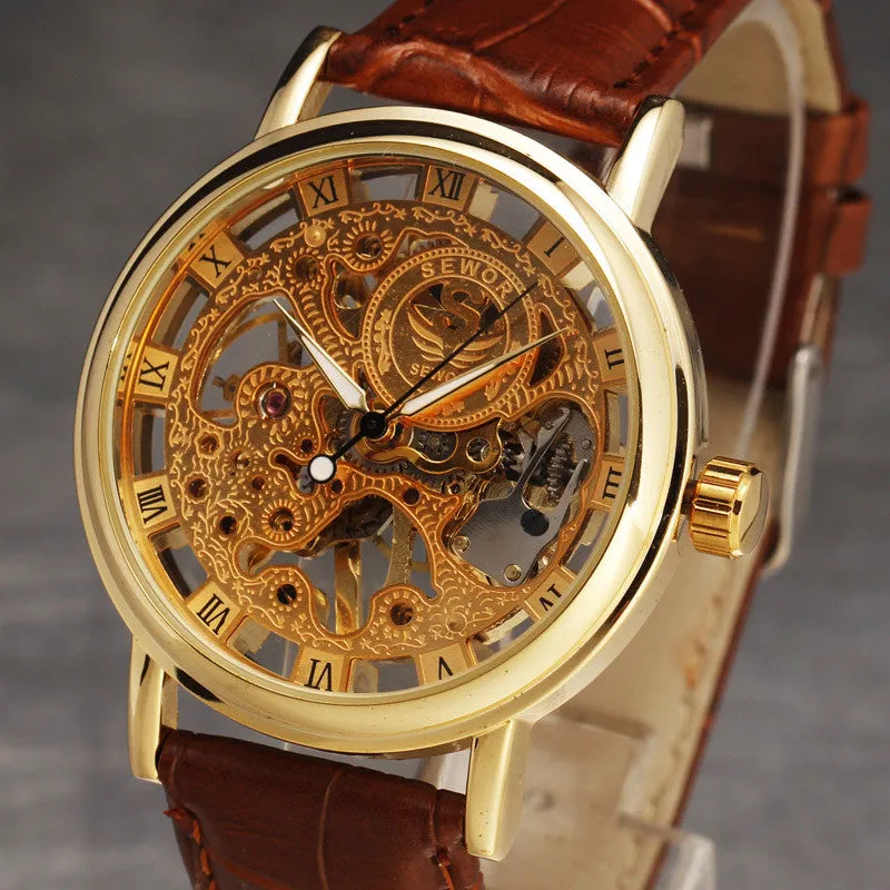 Men's Skeleton Vintage Dress Watches  - Hand Wind