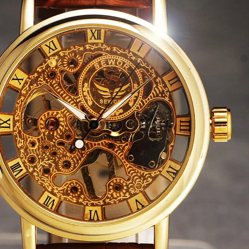 Men's Skeleton Vintage Dress Watches  - Hand Wind