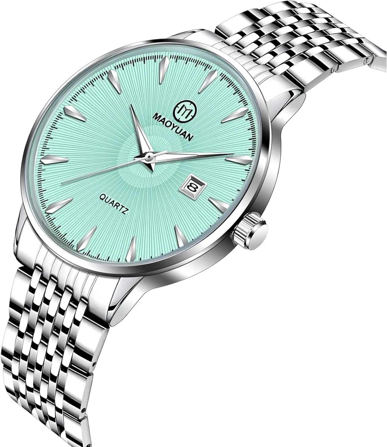 Men's Watches Simple Men's Quartz Watch 40mm Ultra-Thin Case Easy-to-Read Dial Waterproof Luminous Men's Watch Stainless Steel Strap Automatic Date Business Watch