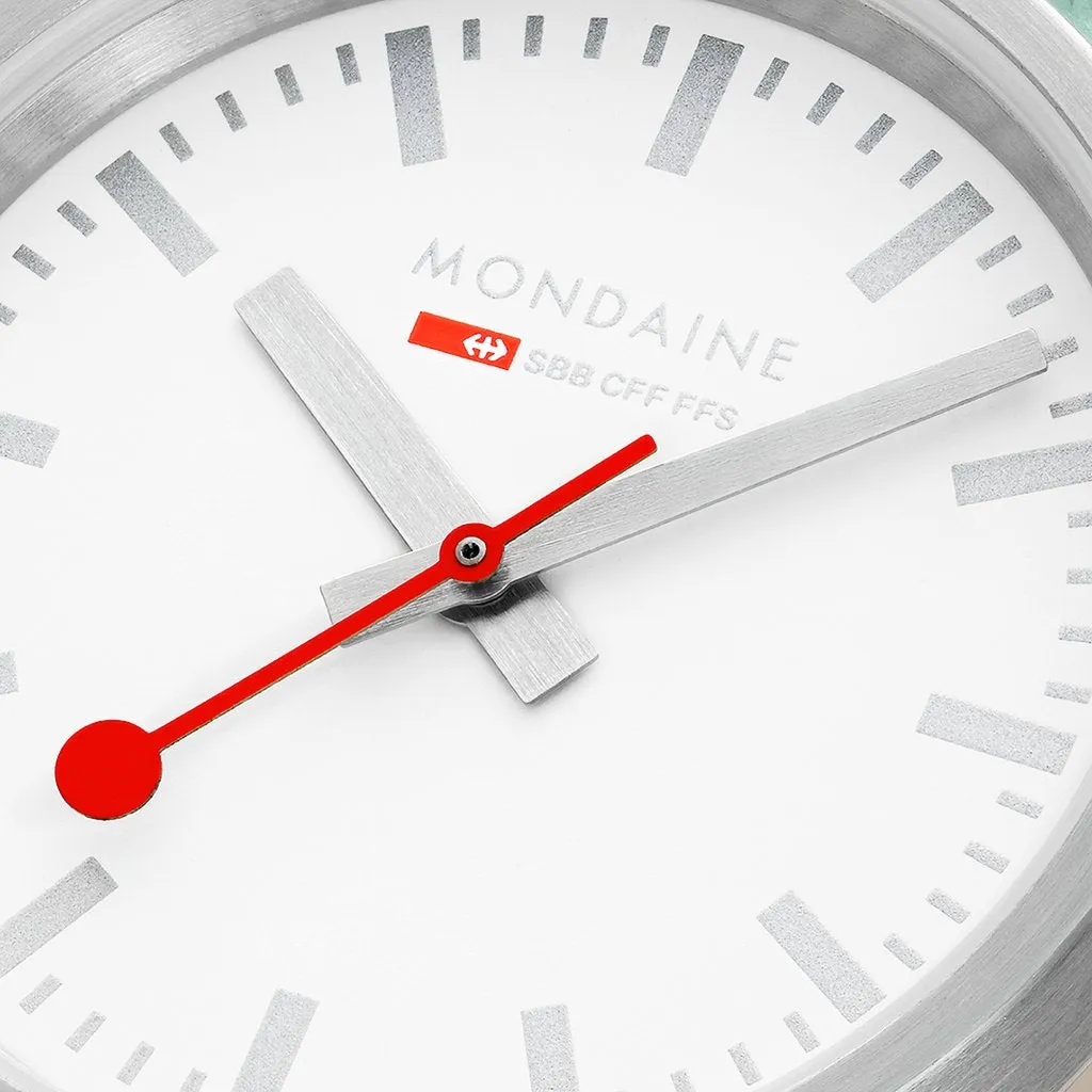 Mondaine Classic 30mm Neo-Mint Green Textile Watch A658.30323.17SBQ