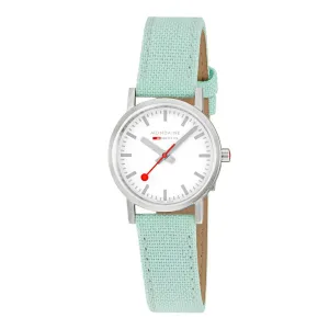 Mondaine Classic 30mm Neo-Mint Green Textile Watch A658.30323.17SBQ