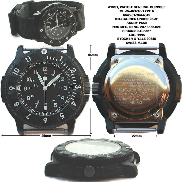 MWC P656 2023 Model Titanium Tactical Series Watch with GTLS Tritium and Ten Year Battery Life (Non Date Version)