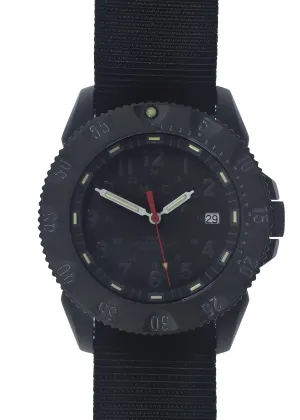 MWC P656 2023 Model Titanium Tactical Series Watch with Subdued Dial, GTLS Tritium and Ten Year Battery Life (Date Version)