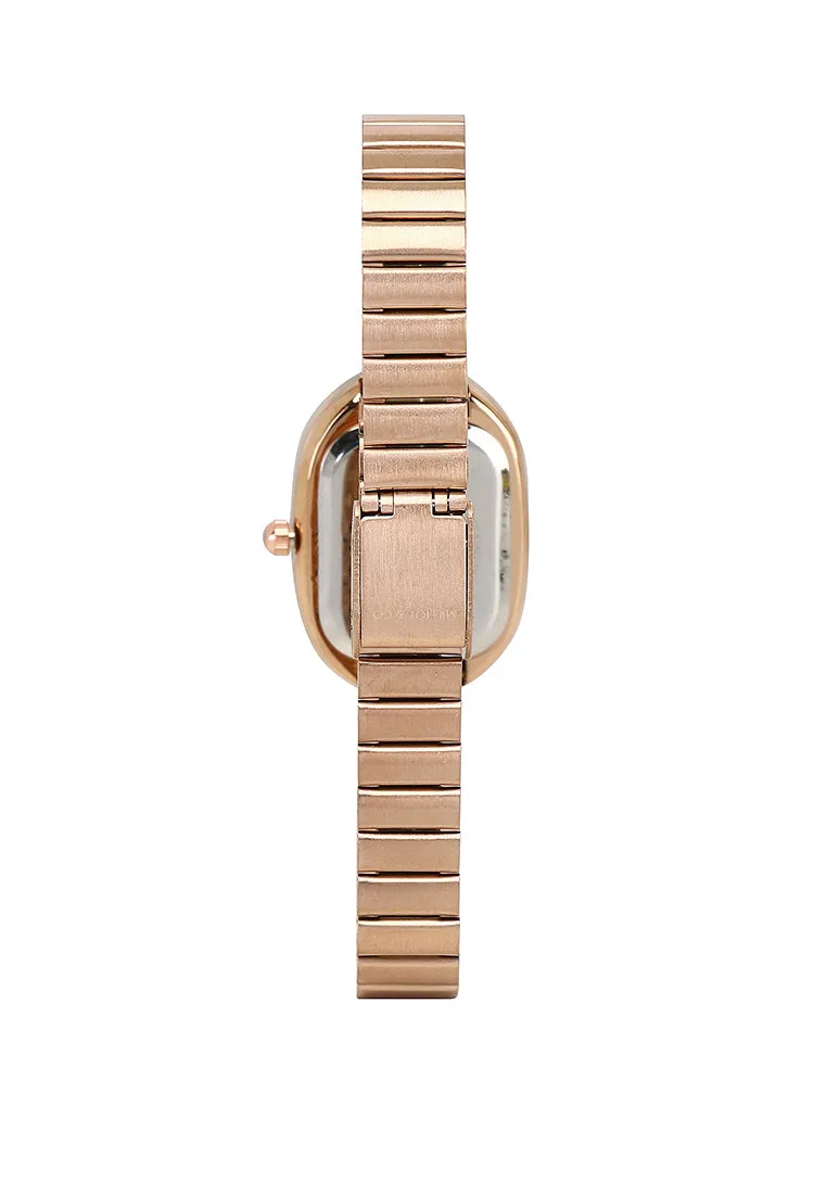 Noelle Rose Gold Stainless Steel Analog Watch (Salmon)