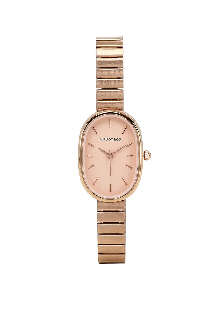 Noelle Rose Gold Stainless Steel Analog Watch (Salmon)