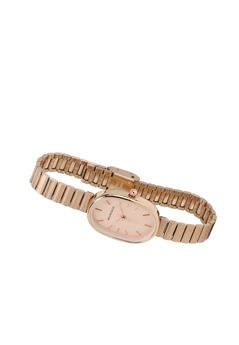Noelle Rose Gold Stainless Steel Analog Watch (Salmon)