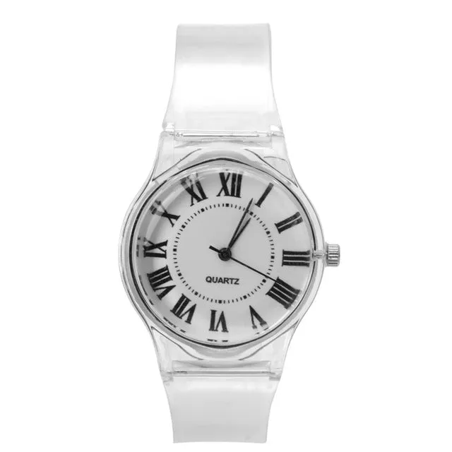 Novelty Watches Cartoon 13 Styles in a Sport Watch with Transparent Plastic Band for Boy or Girl