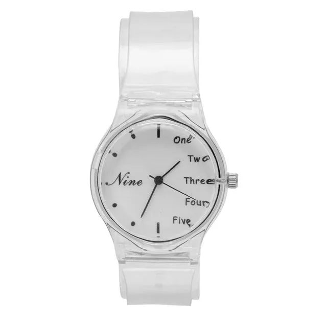 Novelty Watches Cartoon 13 Styles in a Sport Watch with Transparent Plastic Band for Boy or Girl