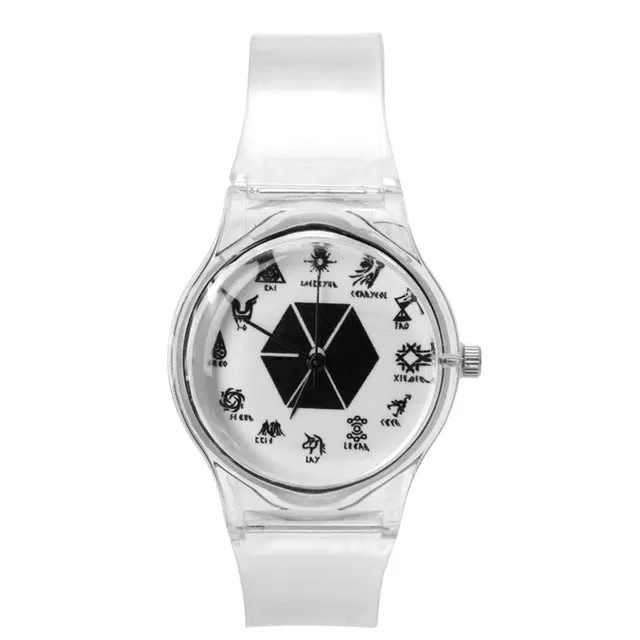 Novelty Watches Cartoon 13 Styles in a Sport Watch with Transparent Plastic Band for Boy or Girl